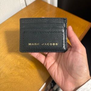 Marc Jacobs Black Card Holder with Gold Logo